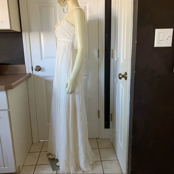 NWT Stunning Priscilla of Boston Cream Halter Wedding Dress Size 2 - Picture 3 of 14